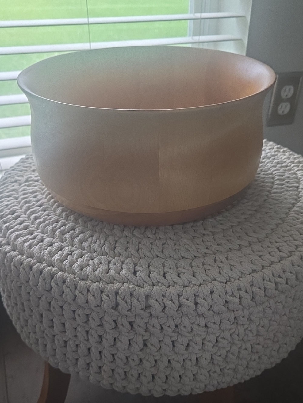 Williams Sonoma light brown wooden decorative bowl